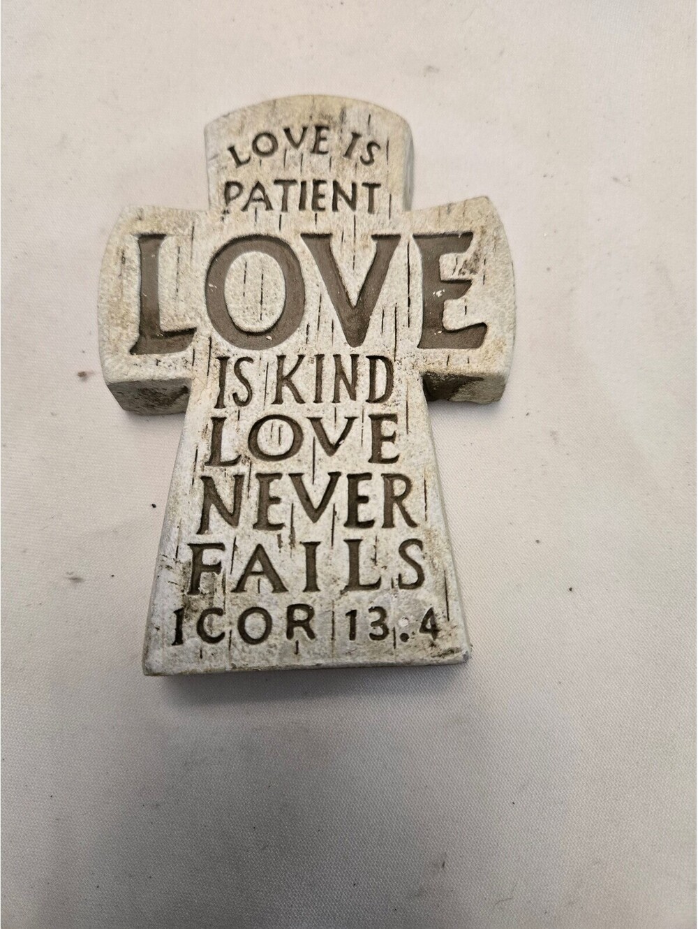 Inspirational Love Is Patient Cross Wall Decor 5x3.6